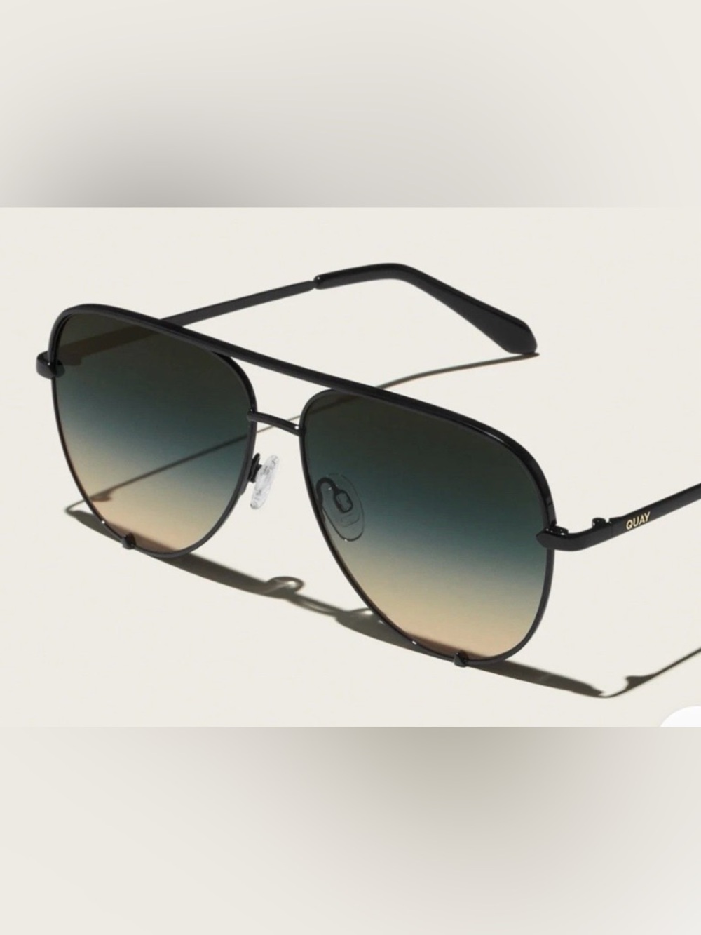 Quay High Key Wire Frame Aviator Sunglasses NWT